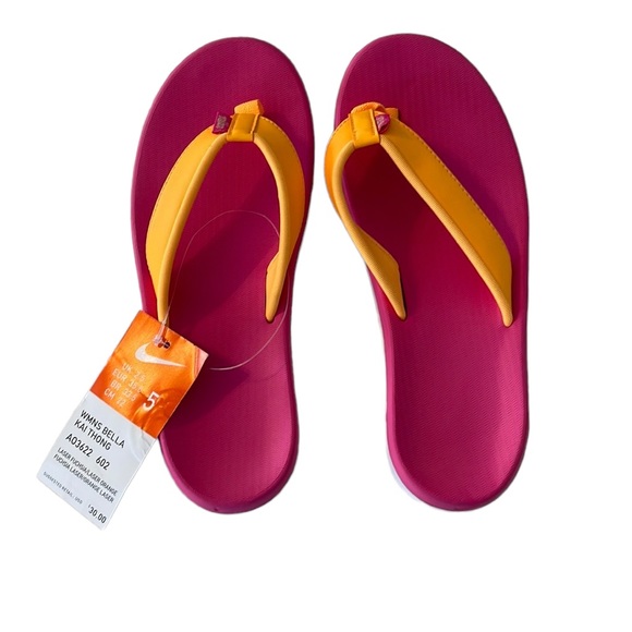 Nike Shoes New Nike Girls Size 5 Flip Flops Pink And Orange Poshmark